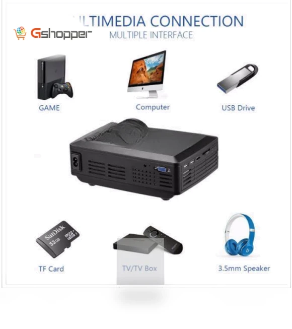 4-inch Single LCD Display Panel Smart Projector — Home Theater Projectors