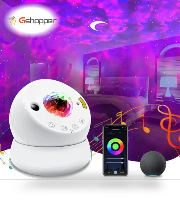 APP Control Moon Star Laser Nebula Night Light — Night Lights