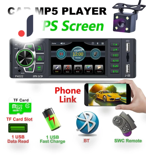 Car Stereo System with Bluetooth and 4-inch Touchscreen — Stereo Receivers, icreative