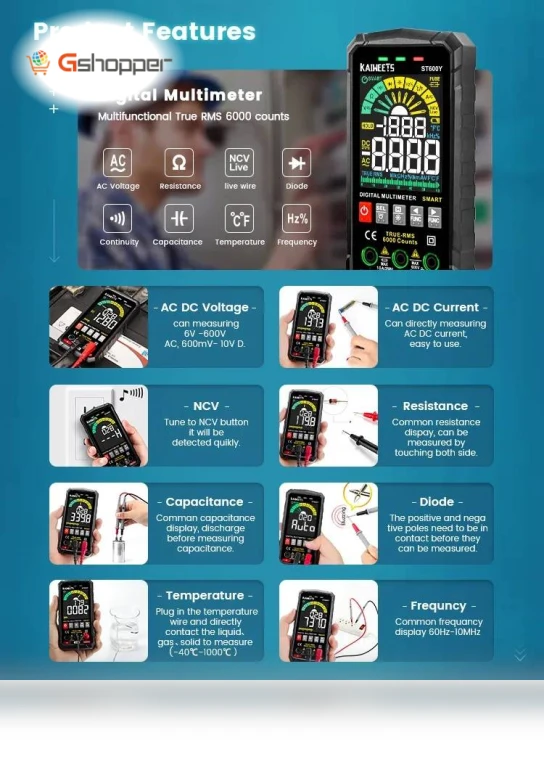 Digital Smart Multimeter — Electrical Testers, KAIWEETS