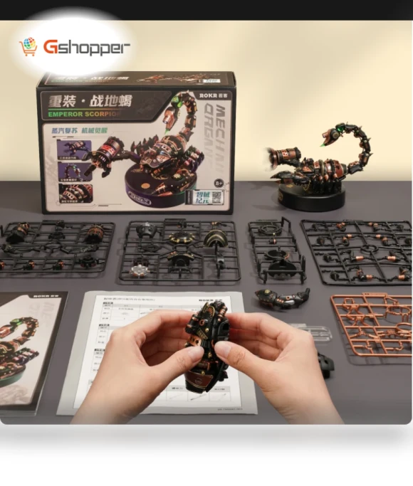Emperor Scorpion 3D Puzzle with Motor & Light — Construction Kits, Robotime