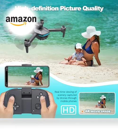 Foldable Drone with 4K Electrically Adjustable Dual Camera — Drones, SUMEAUT