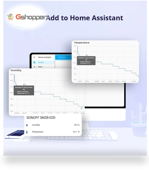 LCD Smart Temperature Humidity Sensor — Smart Home Security, Sonoff