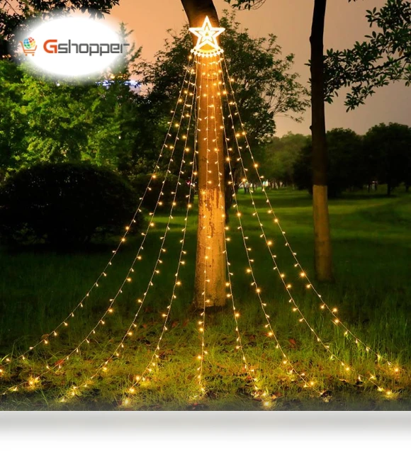 LED pentagram waterfall lights — Outdoor Security & Flood Lighting