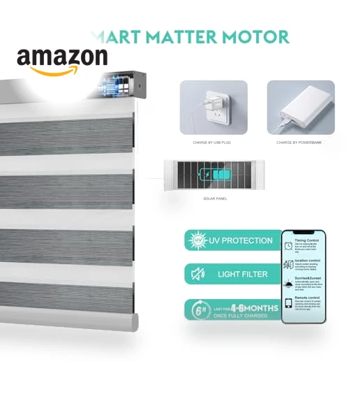 Motorized Zebra Blinds with Remote — Honeycomb, BLINDIT