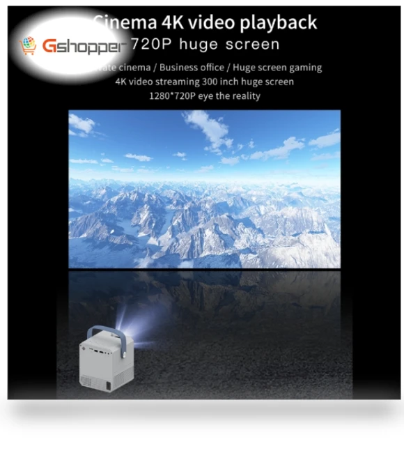 Portable 4K HD Projector — Home Theater Projectors, Smart