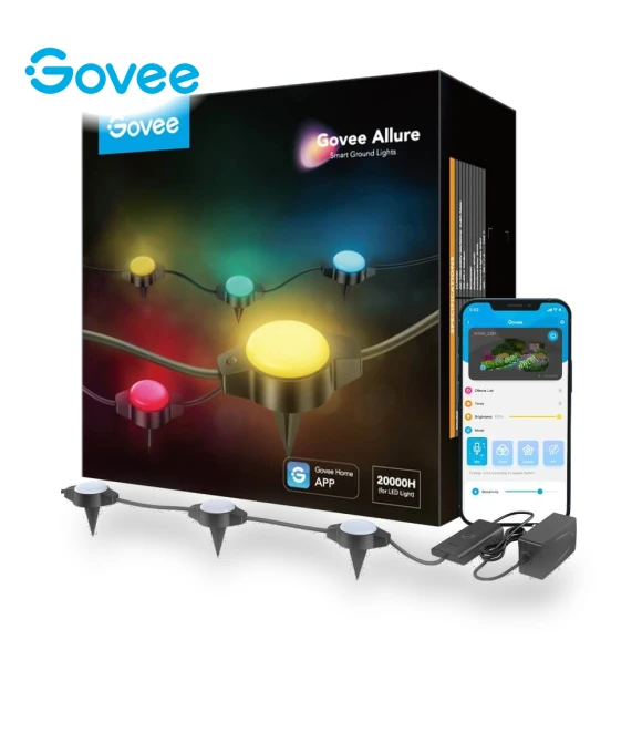 RGBIC Wi-Fi + Bluetooth Outdoor Ground Lights — Outdoor Light Projectors, Govee