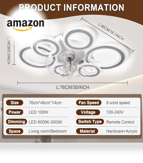 Smart Ceiling Fan with Lights and Remote — Ceiling Fans, AFWAO