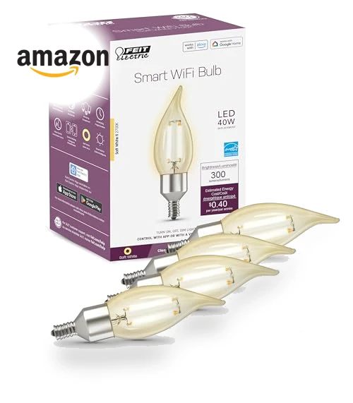 Smart LED Candle Wifi Bulb — Compact Fluorescent, Feit Electric