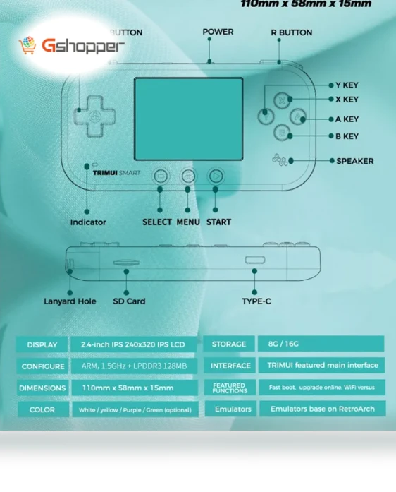 Smart Retro Handheld Game Console — Game Boy Advance Consoles, Trimui