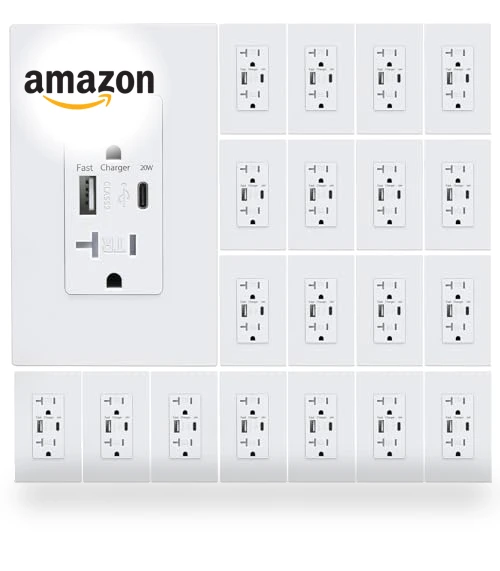 USB Wall Outlet with USB C Ports — Chargers, 3GRACE