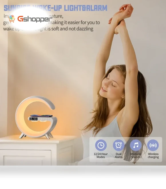 Wireless Charger Ambient Light Bluetooth Speaker — Portable Audio