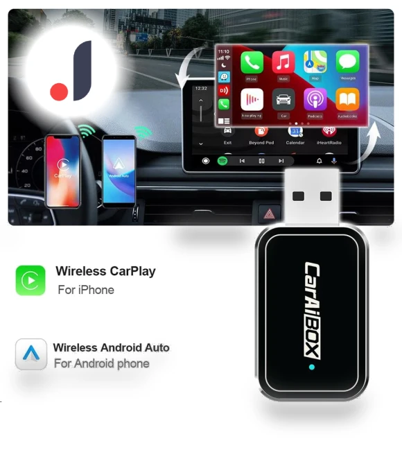 2-in-1 Wireless CarPlay & Android Auto Adapter — Phone Accessories, Meiteai-All