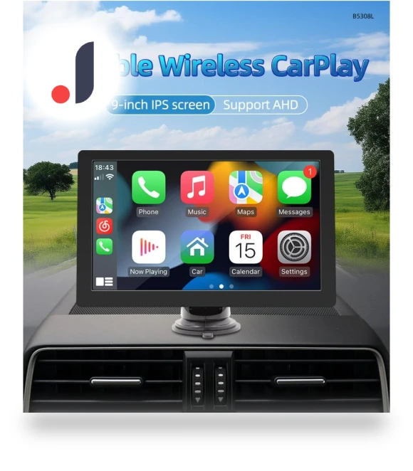 9-inch Smart Display with Wireless CarPlay and Android Auto — Stereo Receivers, Reakosound