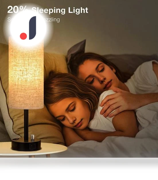 Bedside Table Lamp with USB-A and USB-C Charging Port — Desk & Table Lighting, Household Good