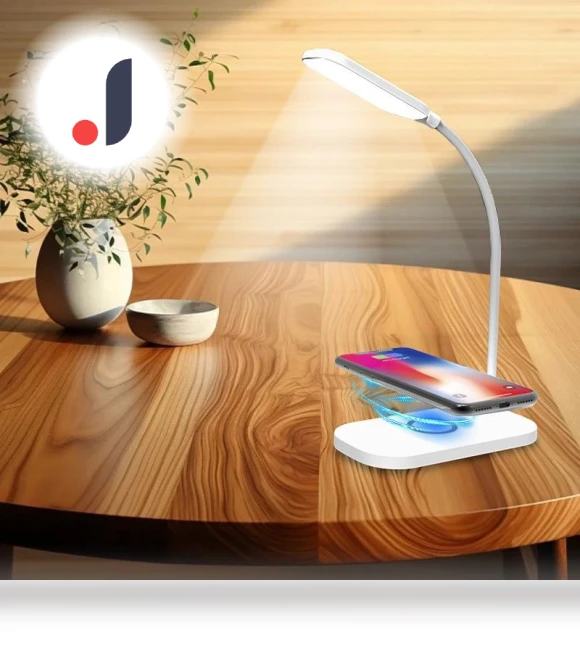 LED Desk Lamp with Wireless Charger — Study & Desk Lighting, Binchi Lighting Appliances