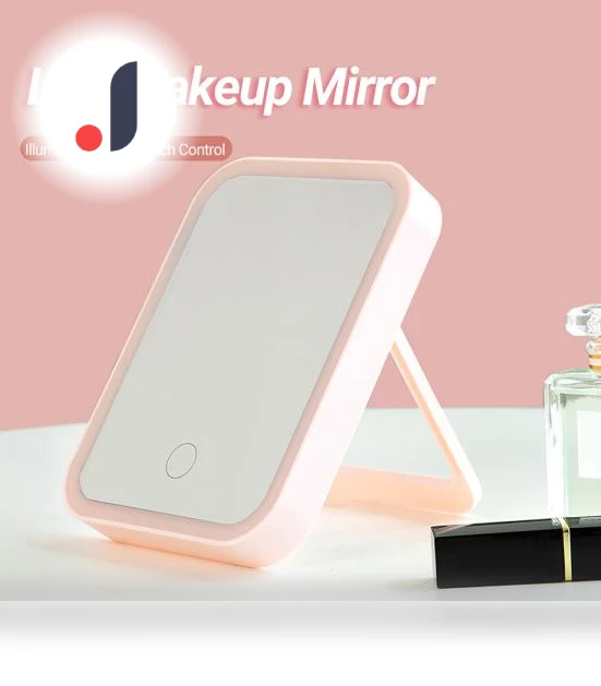 LED Makeup Mirror with Transparent Touch Light and Micro USB Control — Handheld, dooob