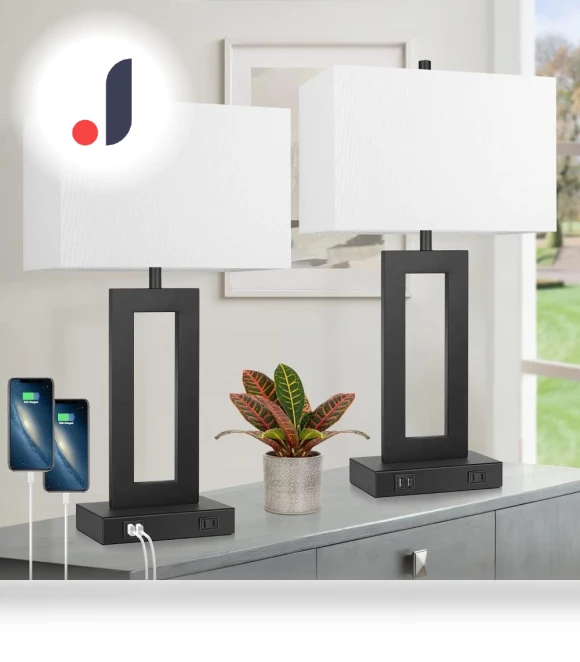 Modern Desk Lamp Set with Touch Control and USB Ports — Study & Desk Lighting, Cosy Homes