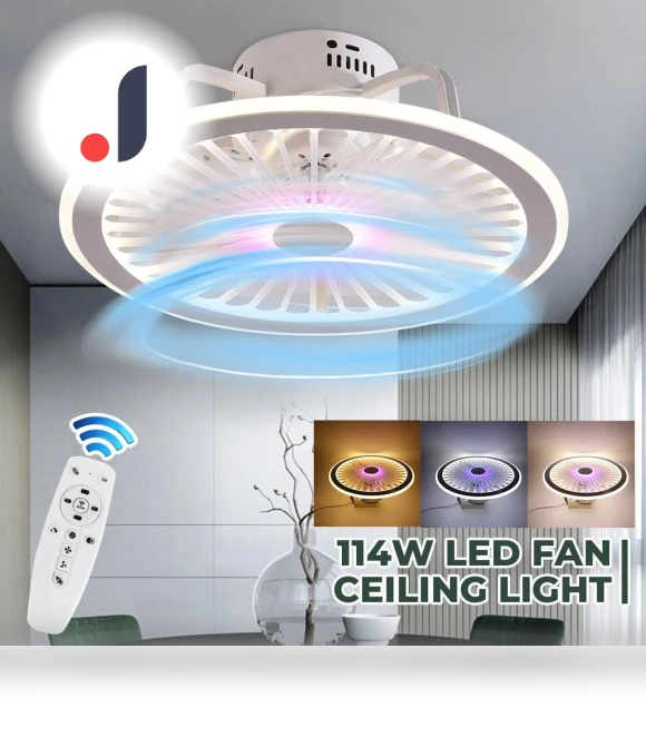 Modern LED Ceiling Fan with Light App and Remote Control — Ceiling Fan Lighting Solutions, iHome Global