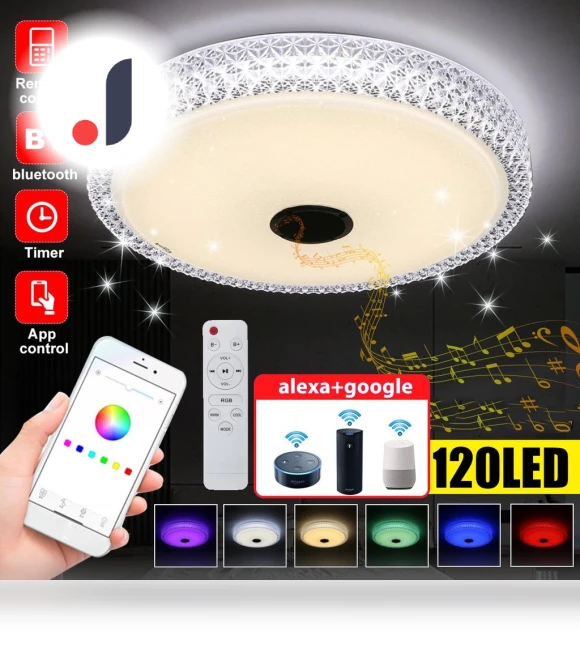 Modern RGB LED Ceiling Light — Overhead Lighting, iHome Global