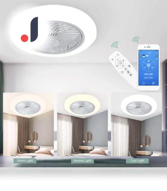 Modern Smart Ceiling Fan with Lamp — Ceiling Fans & Accessories, Crown Global