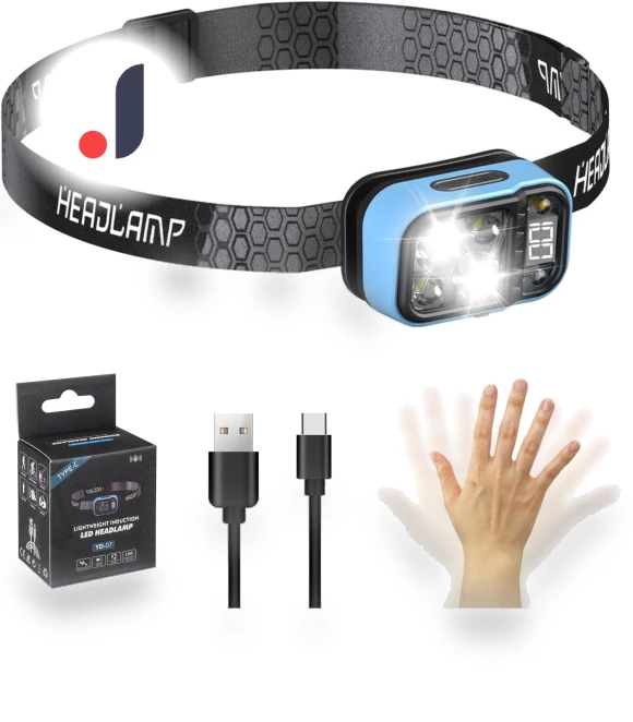 Rechargeable Headlamp with Motion Sensor — Portable Flashlights, Binchi Lighting Appliances