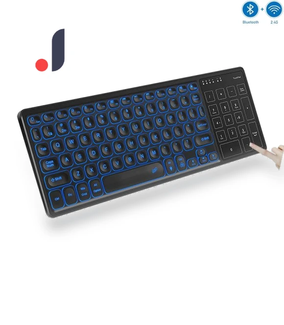 Rechargeable Wireless Keyboard with Backlight and Touchpad — Keyboard Cases, SeenDa