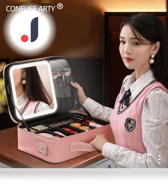 Smart LED Makeup Case with Mirror — Cosmetic Cases, Makeup Kits