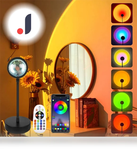 Smart Projector Night Lights Sunset RGB Atmosphere Night Lamp — Outdoor Light Projectors, Binchi Lighting Appliances