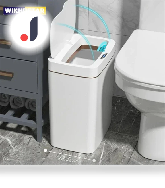 Smart Trash Can for Bathroom with Automatic Bagging — Waste Baskets, WIKHOSTAR