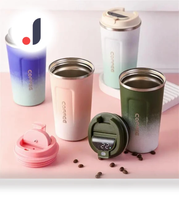 Smart Travel Thermos Mug with Temperature Display — Beverage Warmers, Cosy Homes