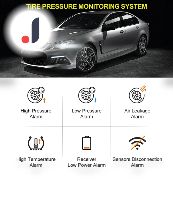 Wireless Solar Tire Pressure Monitoring System with LCD Display — TPMS Sensor Replacements, TOMTOP JMS