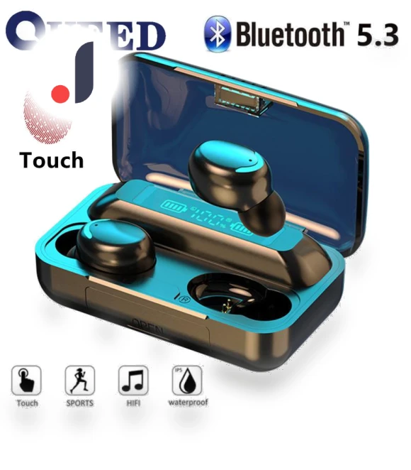 Bluetooth Headset with Touch Screen and Digital Display — Audio Gear, QUEED