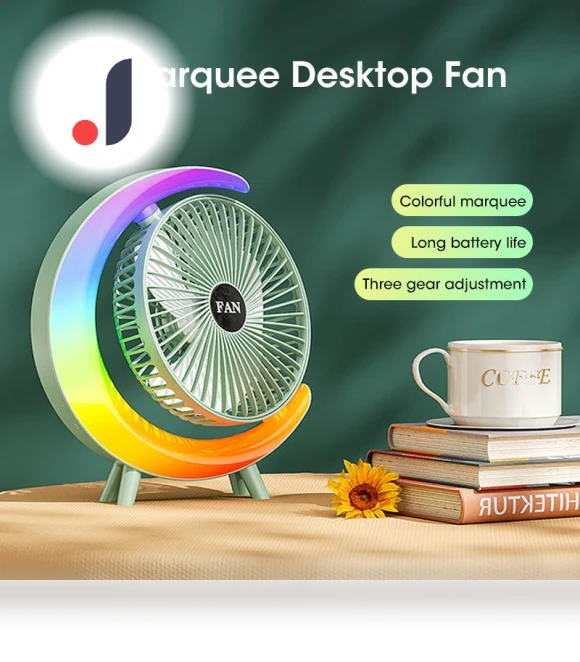 Electric Fan with RGB Lighting — Portable Cooling Solutions, Bai Fen Bai Electronic