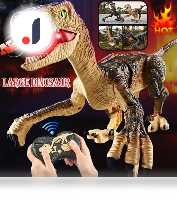 Electric Remote Control Velociraptor Dinosaur Toy — Interactive Figures & Robots, SDS001