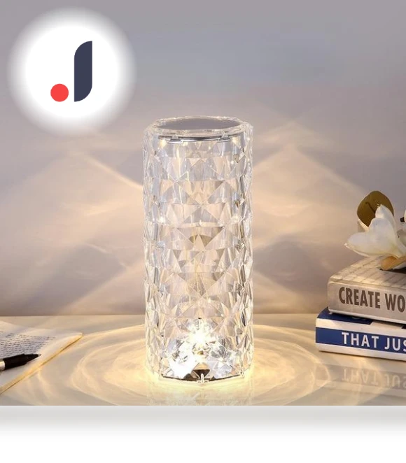 LED Crystal Rose Table Lamp Projector — Overhead Lighting, Dongfang HOME A