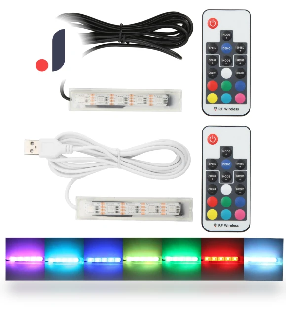 Micro Aquarium Light with USB Power, Remote Control, Colorful Fish LED Lamp for Landscape — Lights, COOKING-MALL
