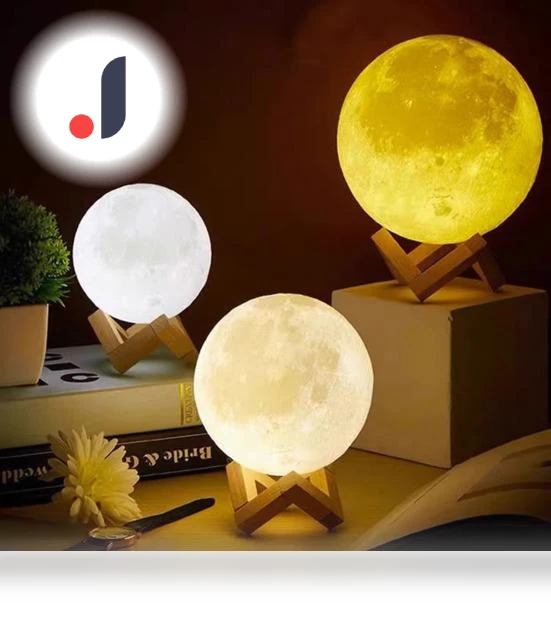 Moon Lamp with Wooden Base — Lighting Accessories, Schoolyard