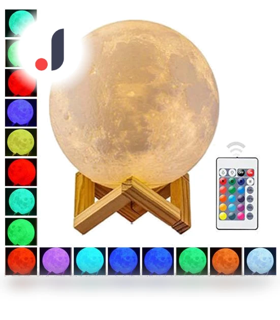 Moon Lamp with Wooden Base — Lighting, dooob