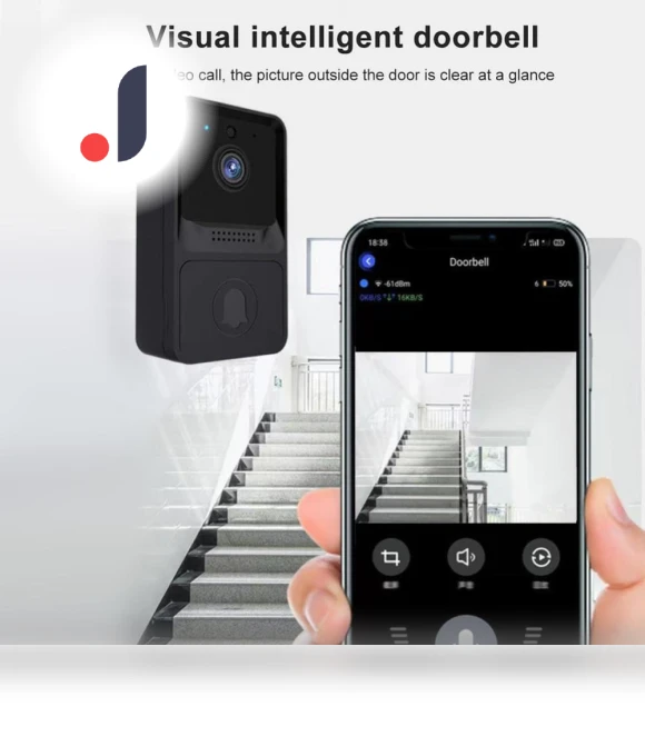 WIFI Doorbell with Night Vision Security Camera — Smart Home Security, Factory Discount Outlet