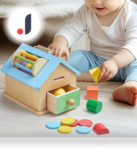 Wooden Sensory Toys — Stacking Blocks, Sports