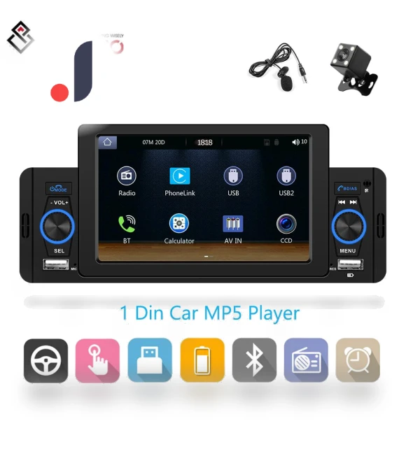 1 Din Car MP5/MP3 Player — Stereo Receivers, Podofo
