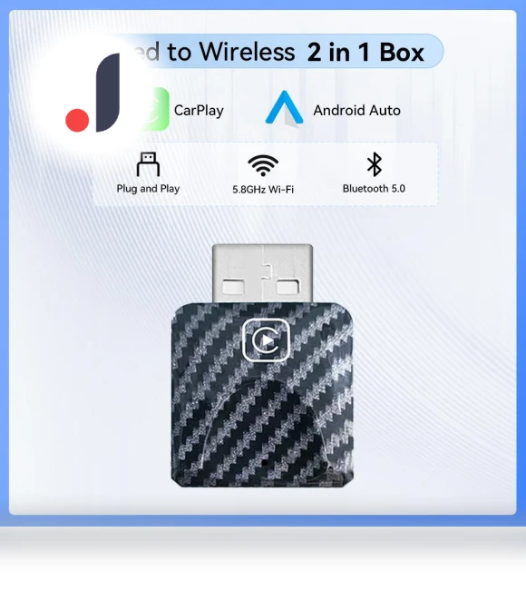 2 in 1 USB Mini Wireless Carplay Adapter — Stereo Receivers, AutomobileMotorcycleParts