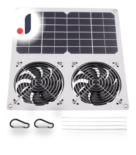 Dual Solar-Powered Car Fan — Ventilation, JOHO