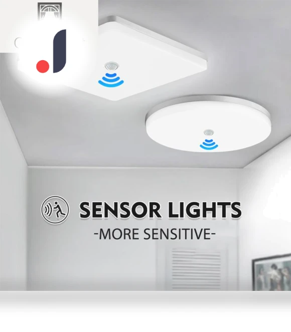 LED Ceiling Light with Automatic PIR Motion Sensor — Overhead Lighting, Your Warm Home