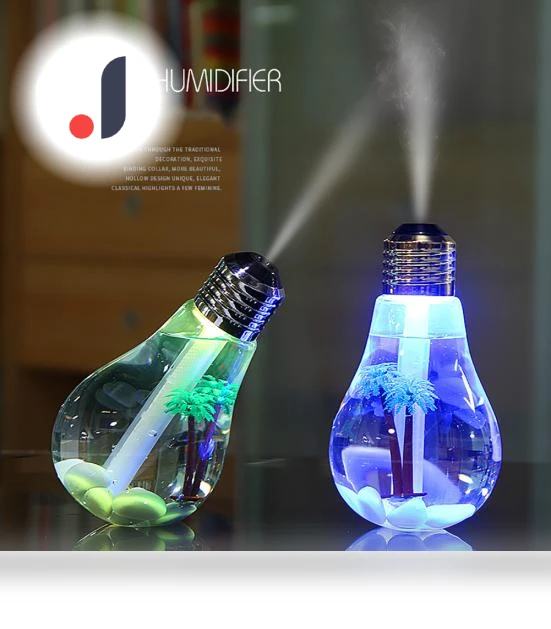 LED Night Light Humidifier with Fine Mist Air Freshener — Air Moisturizers, Refreshing Home