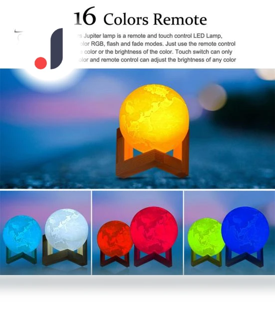 Moon Lamp with Wooden Base — Creative Lighting Solutions, Home Kits