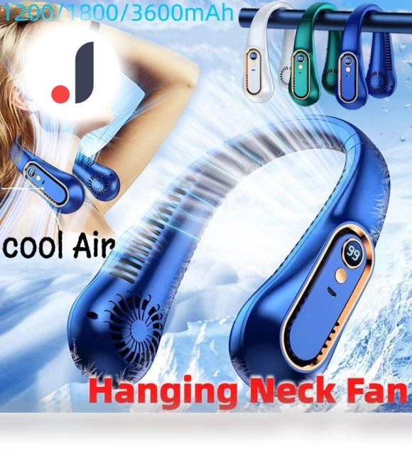 Neck Hanging Fan with Digital Display — Portable Cooling Solutions, SUPONE