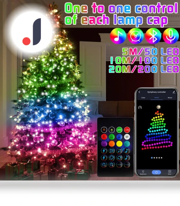 RGB Smart Bluetooth Control USB LED String Lights — String Lights, Your Warm Home