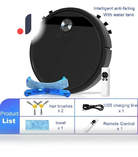 Robot Vacuum Cleaner 3-in-1 with Remote Control — Smart Cleaning Robots, Factory Discount Outlet